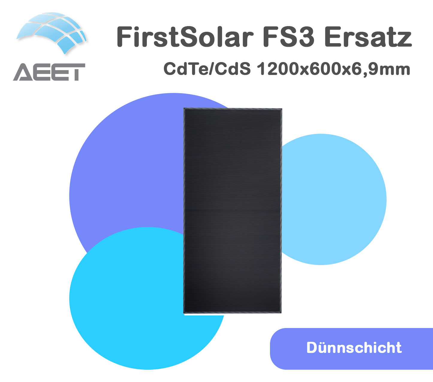 Solarmodule 1200x600x6,9mm Dünnschicht FirstSolar FS3 Solarmodule 1200x600x6,9mm Dünnschicht FirstSolar FS3