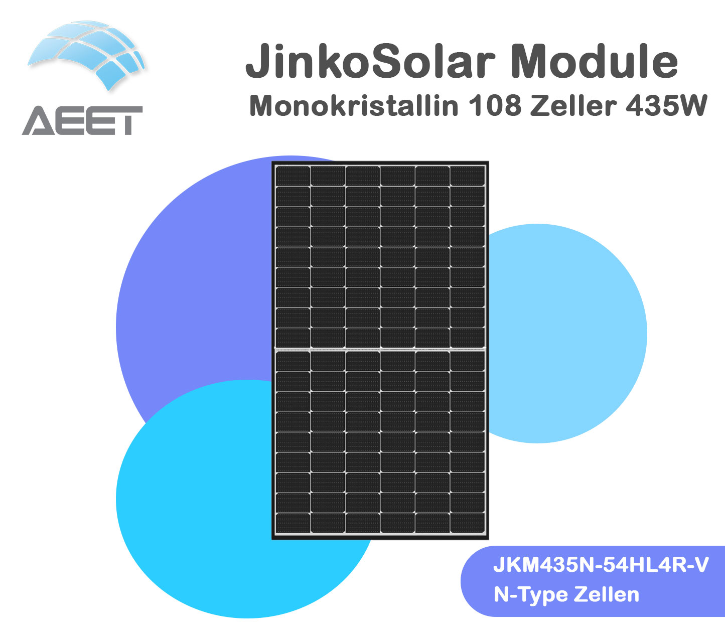 Solarmodule JinkoSolar JKM435N-54HL4R-V 435 Watt Solarmodule JinkoSolar JKM435N-54HL4R-V 435 Watt