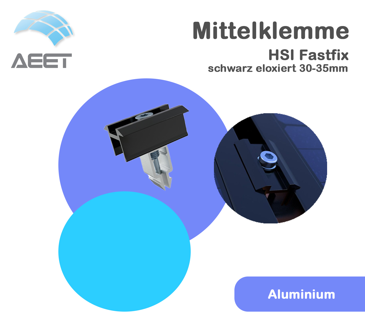 Mittelklemme HSI Fastfix Aluminium schwarz eloxiert 30-35 mm Mittelklemme HSI Fastfix Aluminium schwarz eloxiert 30-35 mm