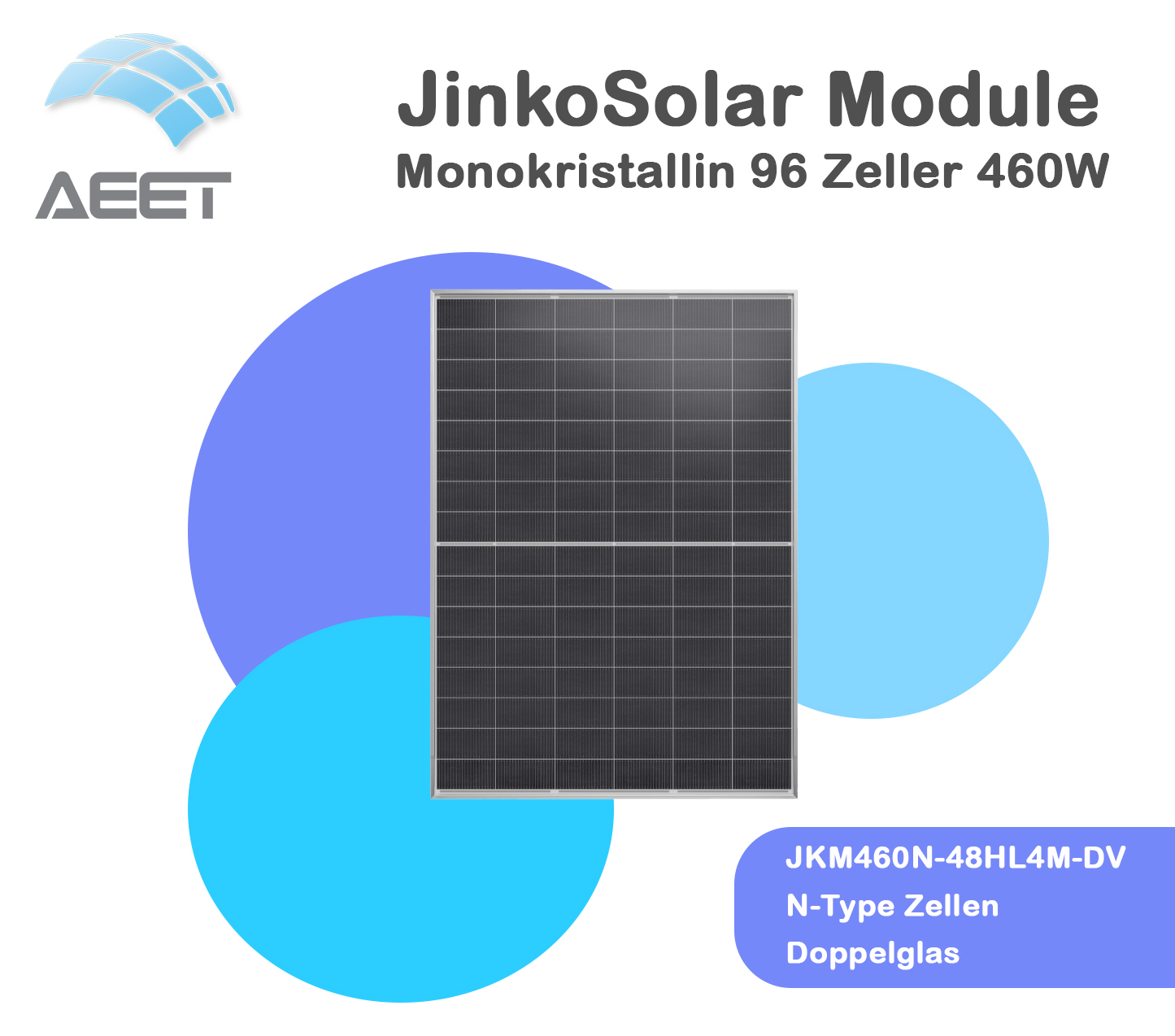 Solarmodule JinkoSolar Doppelglas JKM460N-48HL4M-DV Solarmodule JinkoSolar Doppelglas JKM460N-48HL4M-DV
